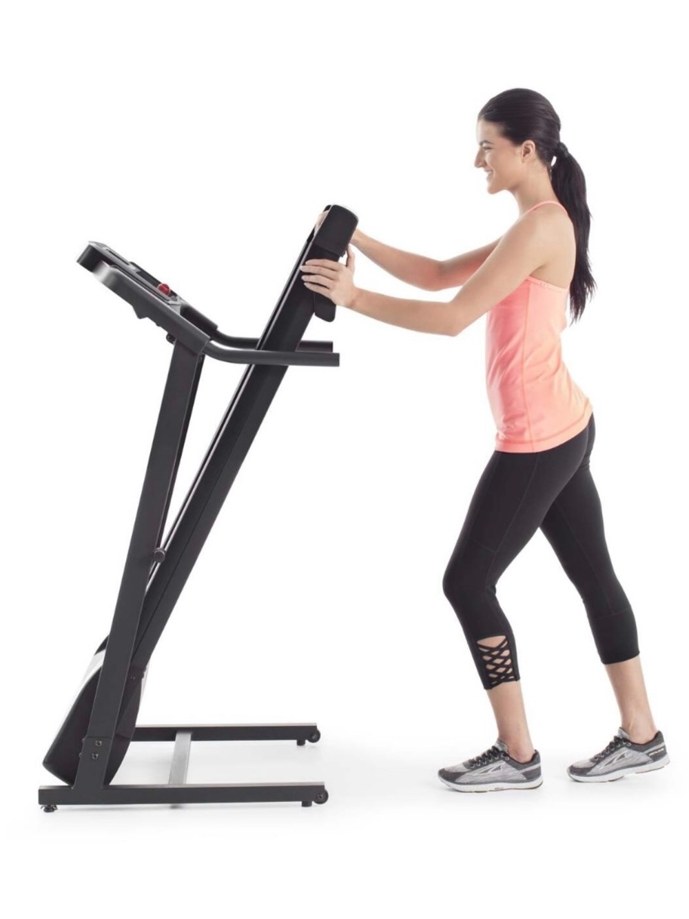 Folding Black Treadmill – Compact Home Fitness Machine